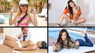 Forró kis ázsiai bombák válogatása Honey Gold, Ember Snow, Vina Sky és Lulu Chu-val