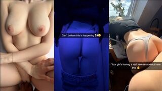 Egyetemista lányok forró hármas szexje Snapchat válogatásban háromképernyőn