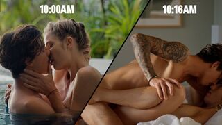 Ártatlan francia csók a medencében vadul hevessé fajul